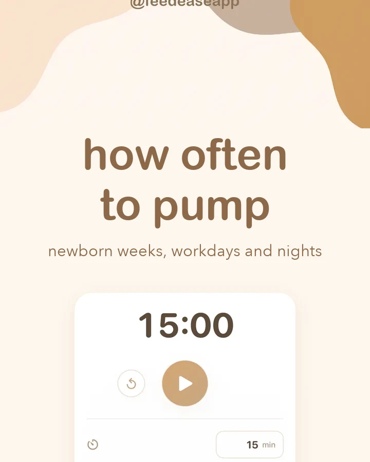 How often to pump, chart cover with the FeedEase pumping timer